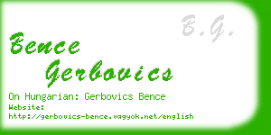 bence gerbovics business card